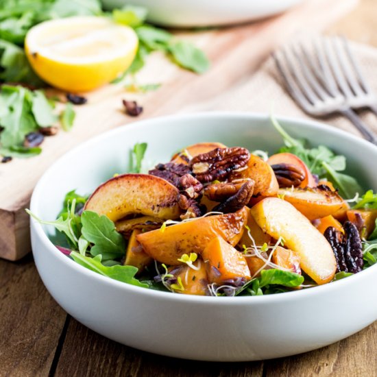 Warm Peach and Sweet Potato Salad