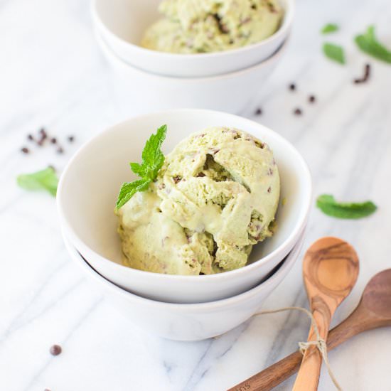 No-Churn Vegan Mint Chip Ice Cream