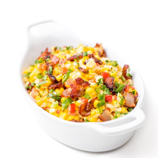 Creamy confetti corn with bacon