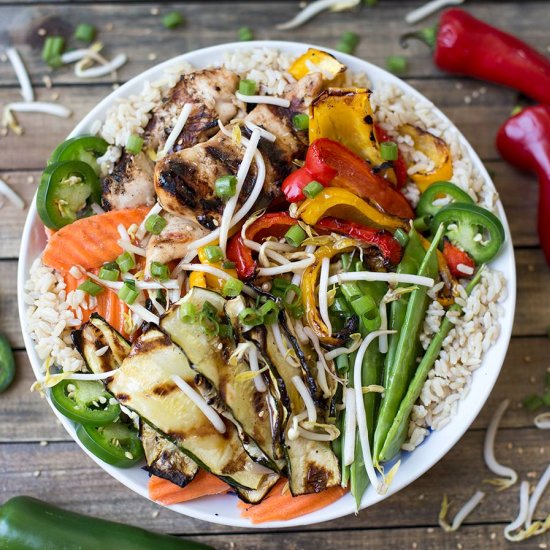 Asian Chicken Veggie Bowl