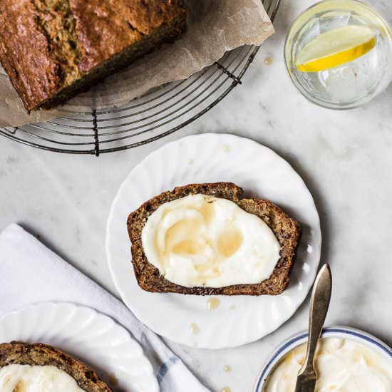 Banana Bread with Maple Mascarpone