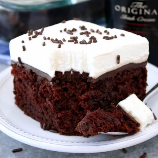 chocolate Irish cream poke cake