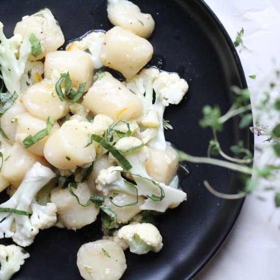 Cauliflower Gnocchi with Orange