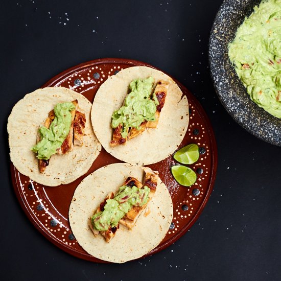 Chicken Tacos with Avocado Salsa