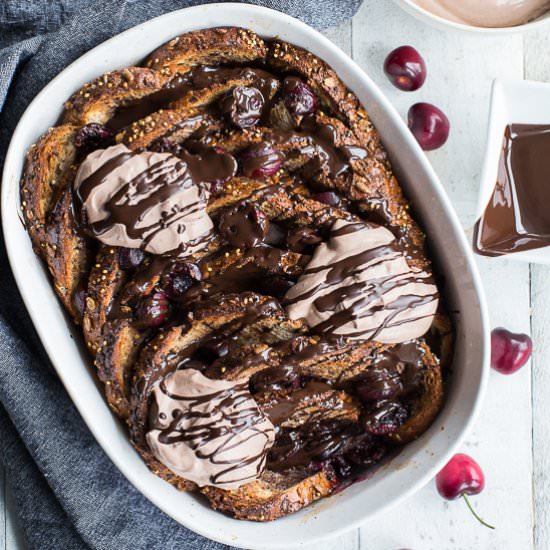 Chocolate Cherry French Toast Bake