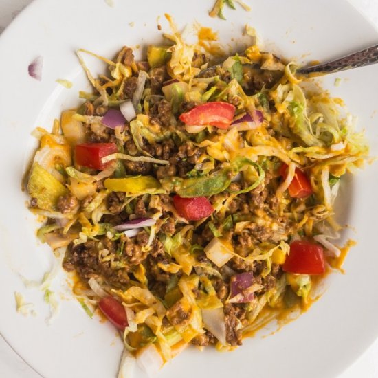 Skinny Vegan Cheeseburger Bowl