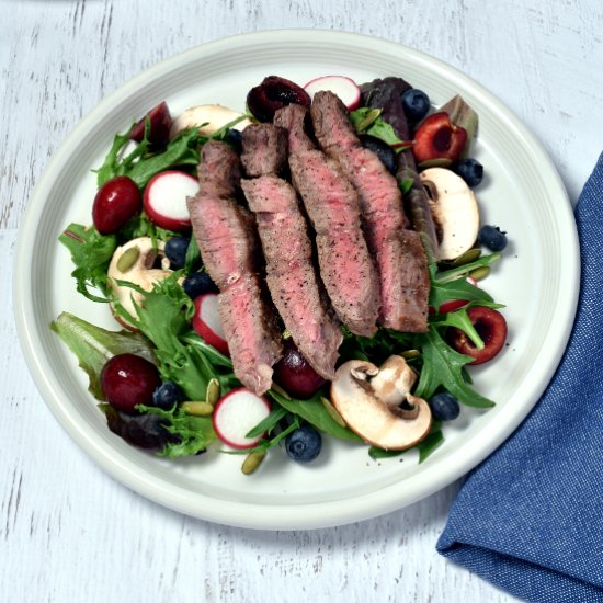 Steak Salad with Cherries