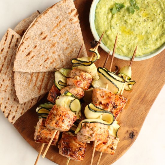 Salmon and Courgette Skewers