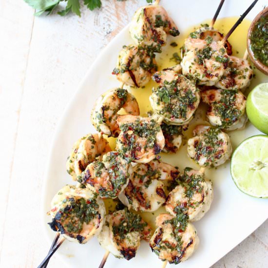 Chimichurri Shrimp Skewers