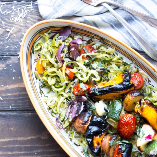 Grilled Vegetable Skewers & Zoodles