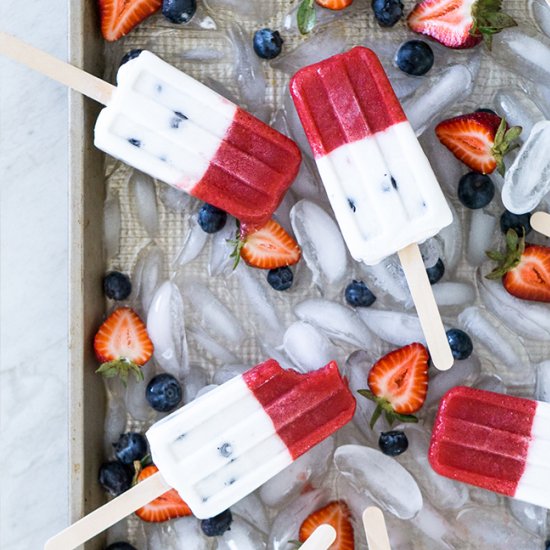 Healthy Patriotic Popsicles