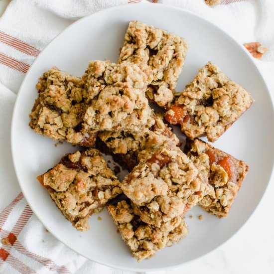 Pecan and Peach Jam Crumble Bars