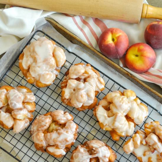 Peach Fritter with Buttermilk Glaze