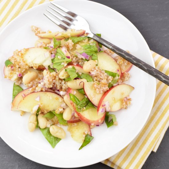 White Bean, Bulgur and Stone Fruit