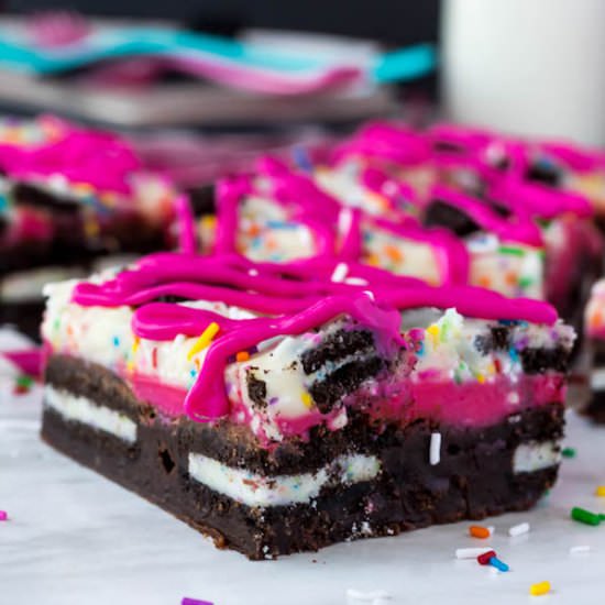 Birthday Cake Oreo Fudge Brownies