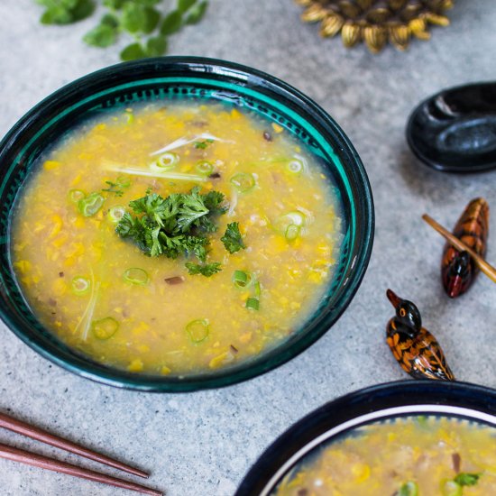 Vegan sweetcorn soup