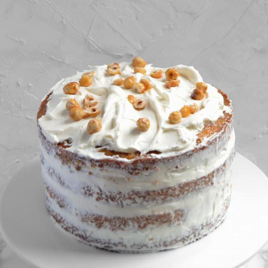 Caramelized Hazelnut Carrot Cake