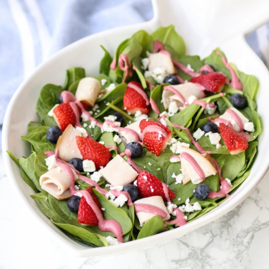 Red, White & Blue Spinach Salad