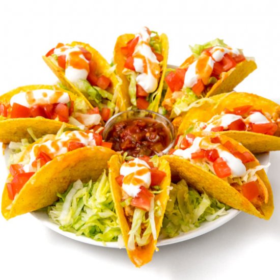 Oven-baked Buffalo chicken tacos