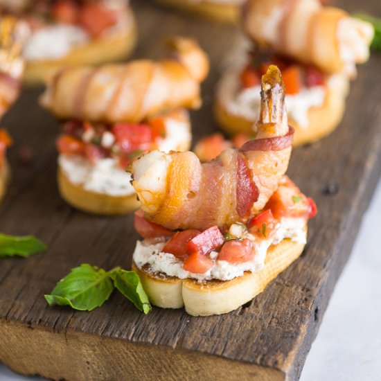 Creamy Bacon Shrimp Bruschetta