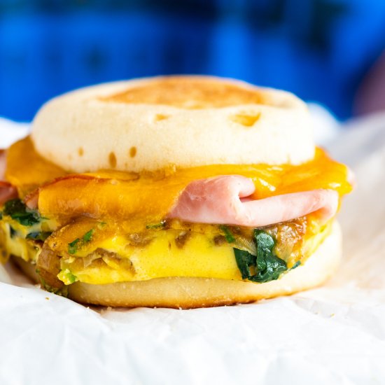 Ham and Veggie Breakfast Sandwich