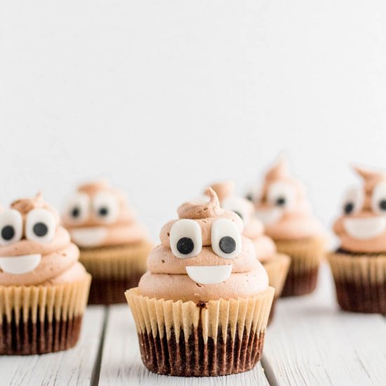 Poop Emoji Cupcakes