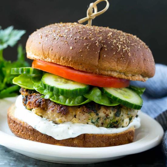 Spinach and Feta Turkey Burger