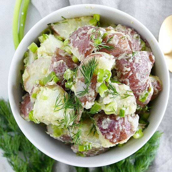 Healthy Scallion Dill Potato Salad