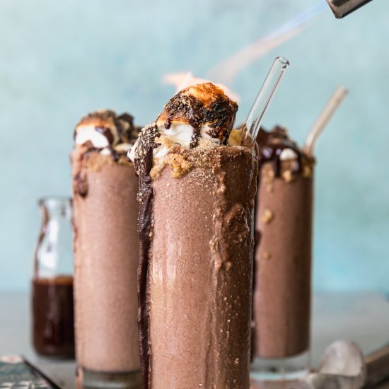 Boozy S’mores Milkshakes