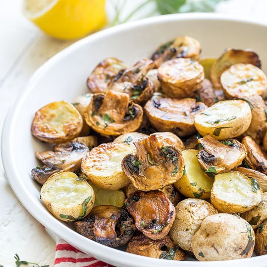 Grilled Potatoes and Mushrooms