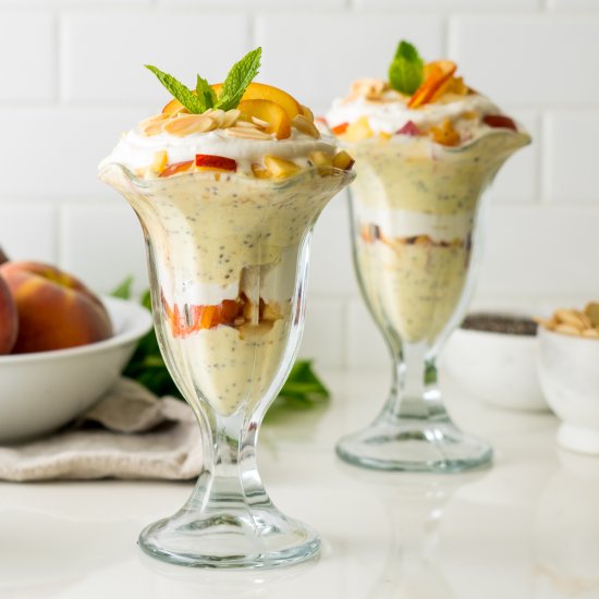 Peaches + Cream Chia Parfaits