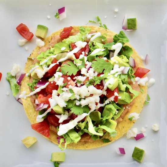 Insanely Easy Refried Bean Tostadas