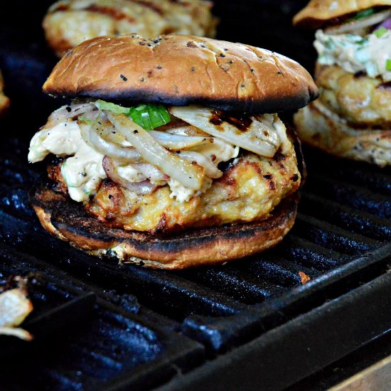 French Onion Chicken Burgers