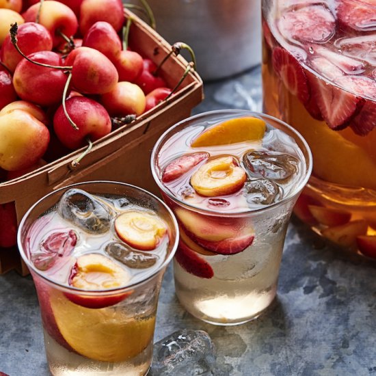 Stone Fruit and Strawberry Sangria