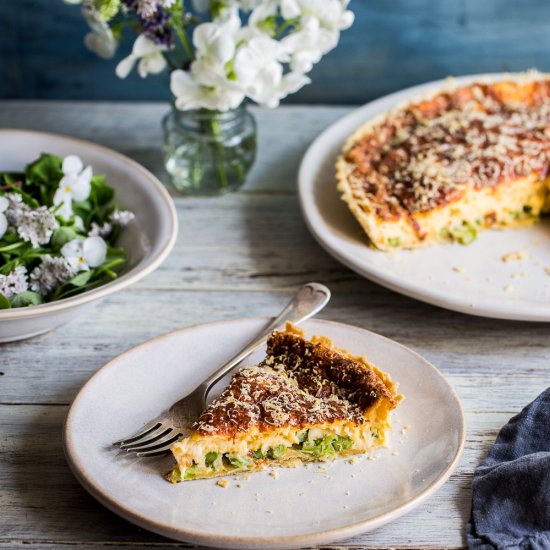 Souffléd Crab & Asparagus Tart