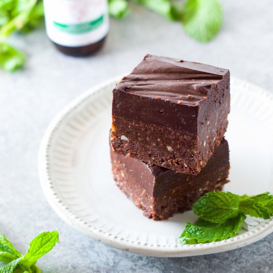 No Bake Chocolate Mint Brownies