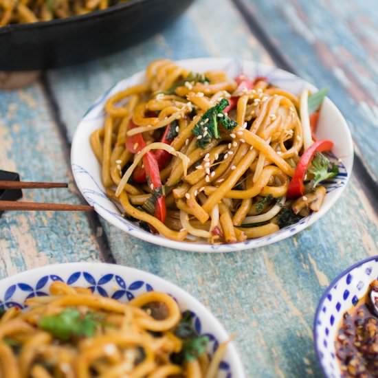 Stir-fried Udon noodles