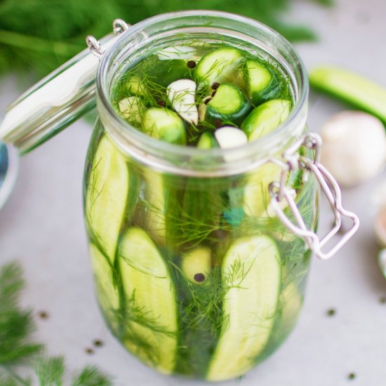 Pickled cucumber with dill