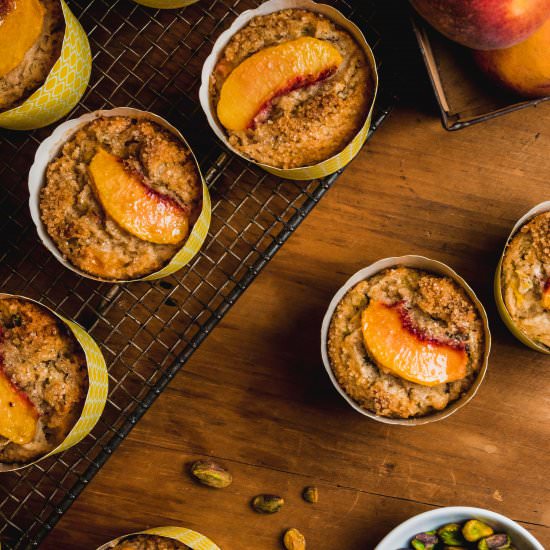 Gluten Free Peach&Pistachio Muffins