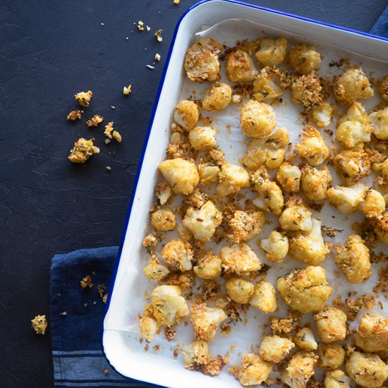 Baked popcorn cauliflower