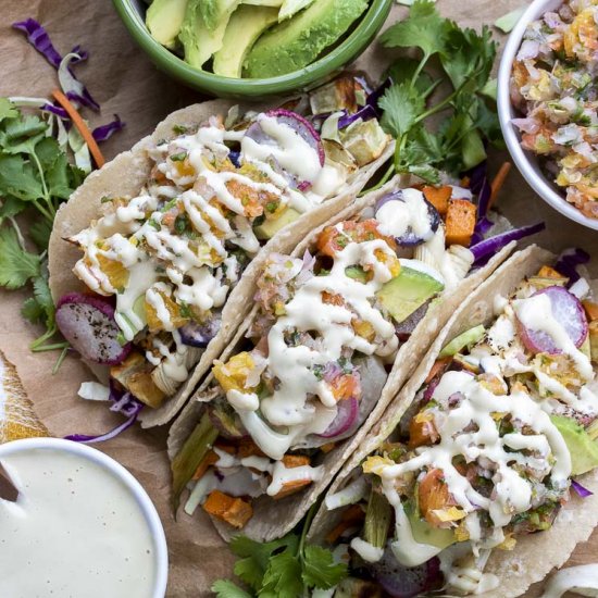 Vegan Roasted Veggie Tacos