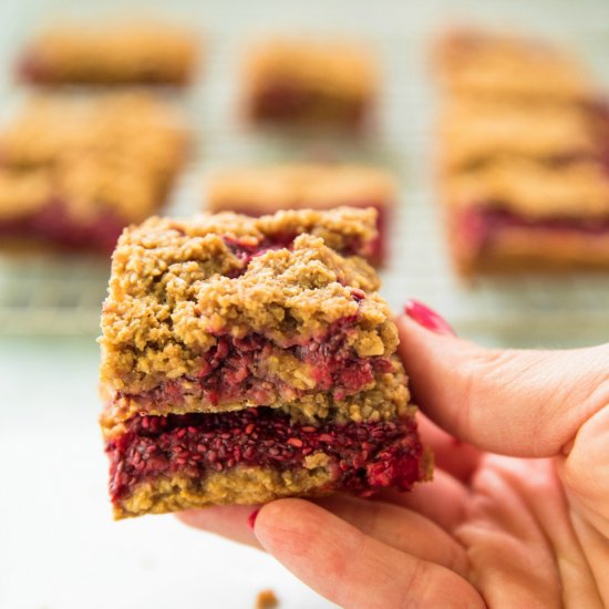 Raspberry Almond Oat Bars