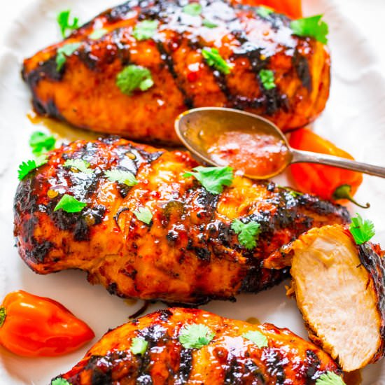 Peach Chili Grilled Chicken