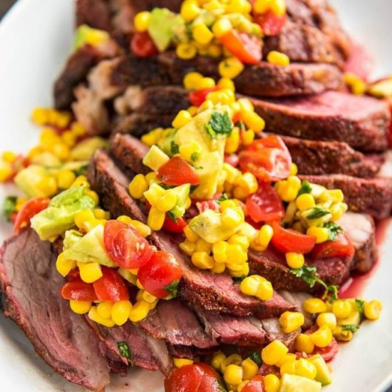 Smoked Tri Tip with Corn Salsa