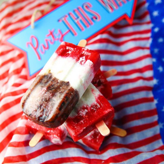 Red White and Blue Popsicles