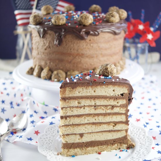 7 Layer Peanut Butter Choco Cake