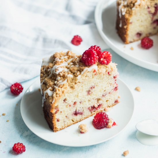 Raspberry Lemon Yogurt Crumb Cake