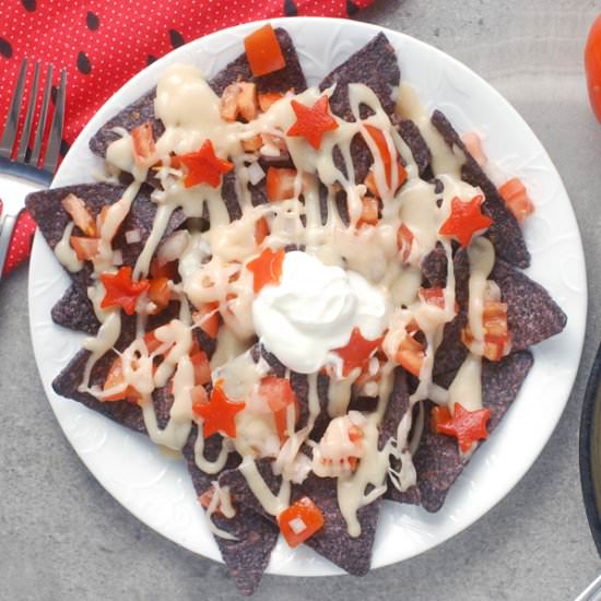 Red White and Blue Nachos