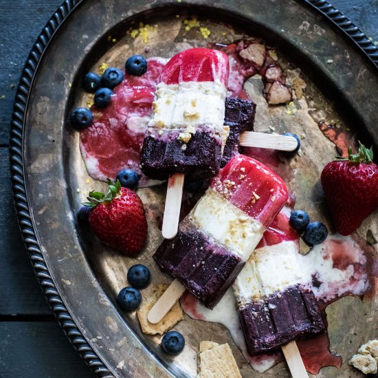 Berry Cheesecake Ice Pops