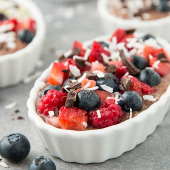 Chocolate Chia Pudding Fruit Pie